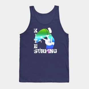 Kite Surfing WIth Freestyle Kitesurfer And Kite 15 Tank Top